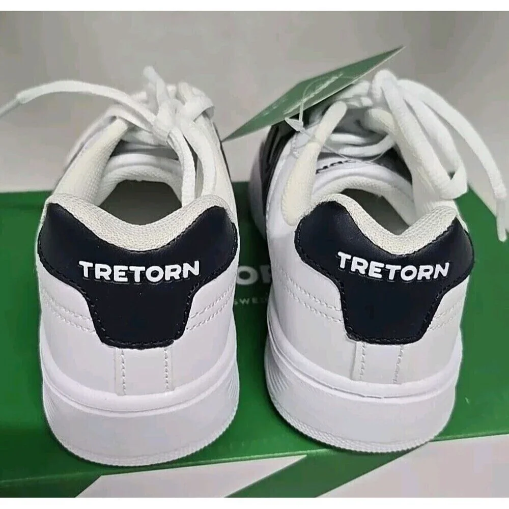 TRETORN Nylite Lace-Up Sneakers White Navy Eco Ortholite Insole KIDS Size 13 NEW